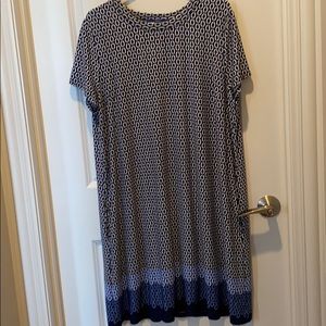 Blue and white dress